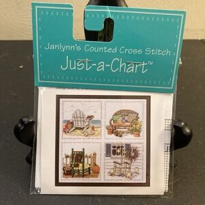 Four Seasons Chairs Janlynn's Counted Cross Stitch‎ Just a Chart New 13" x 13"